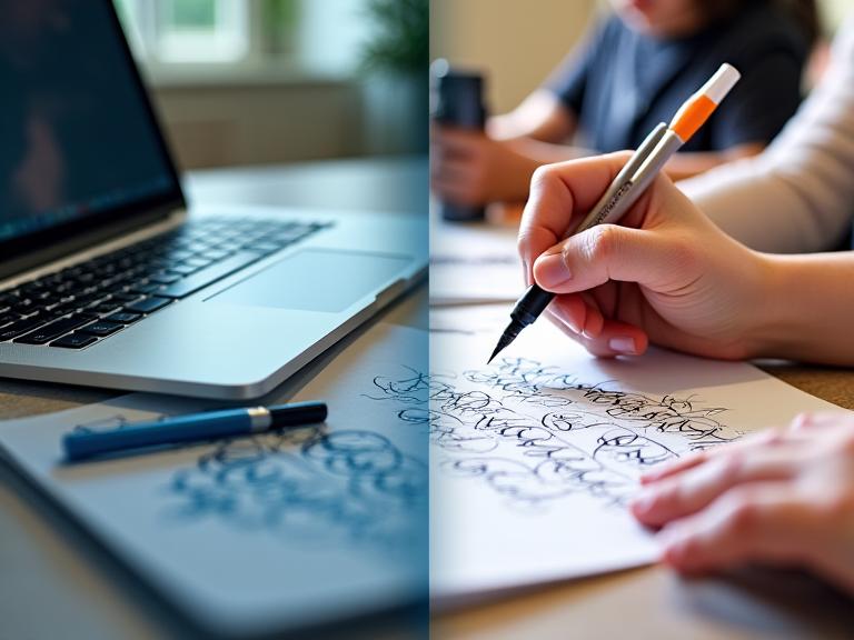 Apprentissage hybride calligraphie